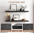 Floating Shelves 16 in, Set of 3 Solid Rustic Wood Wall Mounted Shelves, Wall Picture Ledge Shelf with Invisible Metal Brackets for Living Room, Bedroom, Bathroom, Black