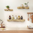 3 Sets Small Floating Shelves for Wall, 3 Size Rustic Live Edge Floating Shelves with Invisible Metal Bracket for Living Room Bedroom Kitchen, Wooden