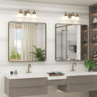 36x36 Square Bathroom Framed Mirror for Wall, Brushed Bronze Metal Bathroom Vanity Mirror, Rounded Rectangle Mirror, Anti-Rust, Tempered Shatterproof (Horizontal/Vertical)