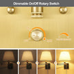 TRLIFE Wall Sconce Plug in, Brushed Brass Dimmable Wall Sconces Set of 2 Swing Arm Wall Lights with Plug in Cord and Dimmer On/Off Knob Switch, 9.4
