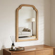 Wood Framed Bathroom Mirror for Wall, 20X30 Inch Rustic Wood Frame Wall Mirrors Decorative for Living Room, Vanity, Bedroom, Entryway and Farmhouse, Tempered Glass, Shatterproof