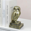 Vintage Gold Owl Bookends,Resin Animal Decorative Book Ends for Shelves,Book Holder with Anti-Slip Base,Luxurious Bird Bookends for Kids Rooms Office Home Decor,Unique Book Lover Gift
