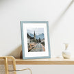 Vittanly 11x14 Picture Frames Set of 9, Shatter Resistant Plexiglass, Display 8x10 Pictures with Mat or 11x14 without Mat, Photo Frames for Wall or Tabletop, Engineered Wood, Rustic Blue