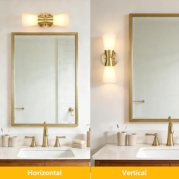 Wall Sconces Set of 2 for Bathroom, Modern Indoor Vanity Light Fixtures 13