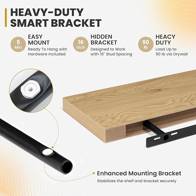55 Inch Floating Shelves, 9.3
