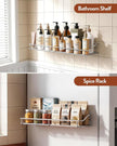 Orimade Bathroom Shelf Organizer Shower Caddy Storage Kitchen Rack with Traceless Transparent Adhesive No Drilling SUS304 Stainless Steel, 15.75 inch, Silver