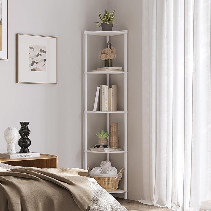 SUNMORY 5 Tier Corner Shelf Stand, Industrial 65