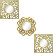 3 Pack Gold Sunburst Mirrors for Wall Decor Circle Flowers Mirrors Decorative Gold Hanging Wall Art Flowers Mirror for Home Living Dinning Room Bedroom Bathroom Boho Decoration Art(Vintage)