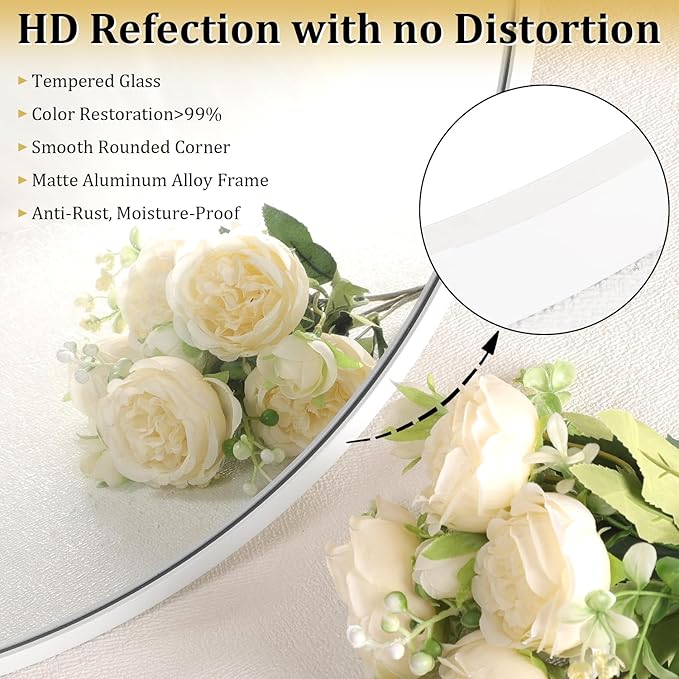 JJUUYOU Mirrors for Wall Metal Framed Decorative Irregular Large Mirrors 20