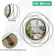 Wall Mirror Mounted Round Decorative Mirrors with Iron Metal Wire Frame Mirror for Wall, Home Decorative Bathroom Vanity, Living Room or Bedroom Large 20”