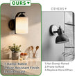 Wall Sconces Lights Lamp for Bedroom Bathroom, Modern Vanity Light Fixtures, Matte Black Farmhouse Wall Mount Lighting Lanterns with Glass Shade for Living Room Mirror Hallway Kitchen
