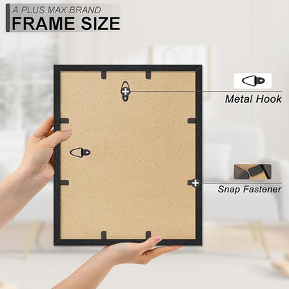 A PLUS MAX 13x16 Picture Frame, Black Engineered Wood Frame for 13 x 16 Inch Picture Poster Photo, Light Weight 13 by 16 Frame with Wood-grain for Wall - 1 Pack/Black/13 x16