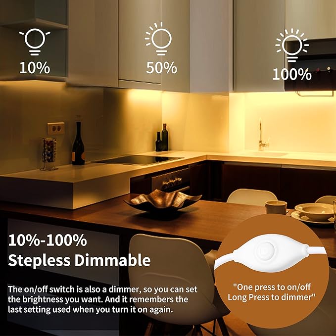 JUSJUBR Under Cabinet Lighting, 2pcs 12