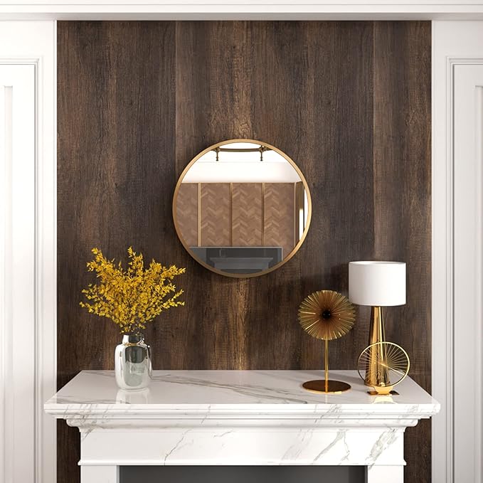 Stickyart Thick Teak Wood Contact Paper Wood Wallpaper Peel and Stick Textured Wood Grain Contact Paper for Cabinets and Drawers Vintage Premium Wallpaper for Furniture Removable Vinyl Wood 12