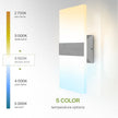 ASD LED Indoor Wall Mount Light Fixture - 14 Inch 24W Modern Interior Brushed Nickel Dimmable Wall Sconce Light - ETL 2700K-5000K Adjustable - Hallway, Bedroom LED Wall Lights, Pack of 2