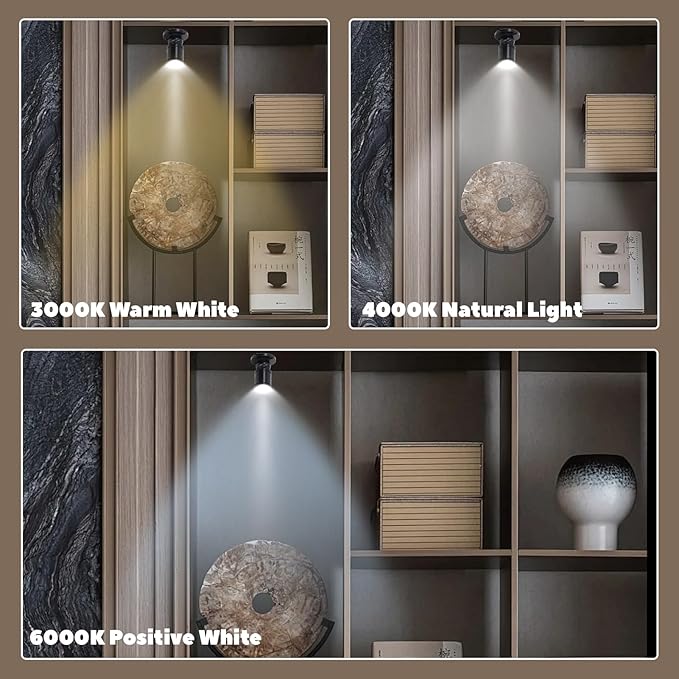 5V Dimmable LED Mini Spot Light with 6.6ft Cable, Jewelry/Indoor Picture/Art/Model Display Lights, USB Powered Spotlight for Jewelry Cabinets, Entryways, Tables Shelves (Natural Light 4000K, 4 Pack)