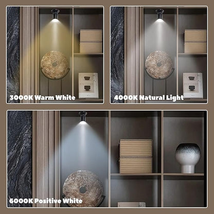 5V Dimmable LED Mini Spot Light with 6.6ft Cable, Jewelry/Indoor Picture/Art/Model Display Lights, USB Powered Spotlight for Jewelry Cabinets, Entryways, Tables Shelves (Natural Light 4000K, 4 Pack)