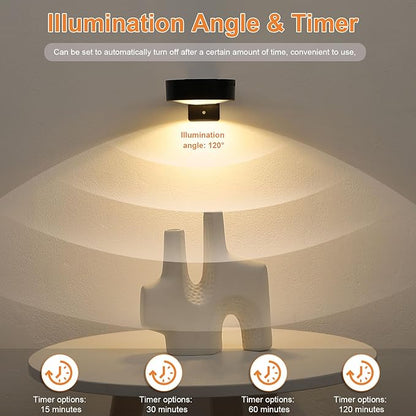 6Pcs Rechargeable Battery Picture Light,Wall Lights for Pictures with Remote Dimmable and Timer,3 Lighting Modes Magnetic Art Display Light for Paintings Battery Operated-Black