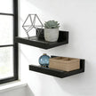 Z metnal Small Floating Shelves, Natural Wooden Display Wall Shelf for Picture Ledge, Nursery Floating Shelves, Black, Wall Mounted, 8 x 5.5 inch, 2 Pcs