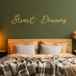 Zzbakress Sweet Dreams Wall Decor Metal Wall Art Large Modern Living Room Farmhouse Sign for Bedroom Black Metal Wall Art for Office and Home Wall Decor (Gold, Farmhouse)