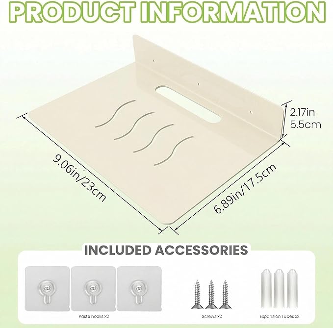 Steel Floating Shelves for Wall,Small Wall Shelf，Suitable for Bedroom, Living Room, Bathroom, Kitchen, Office (Warm White, 9.06x6.89 in)