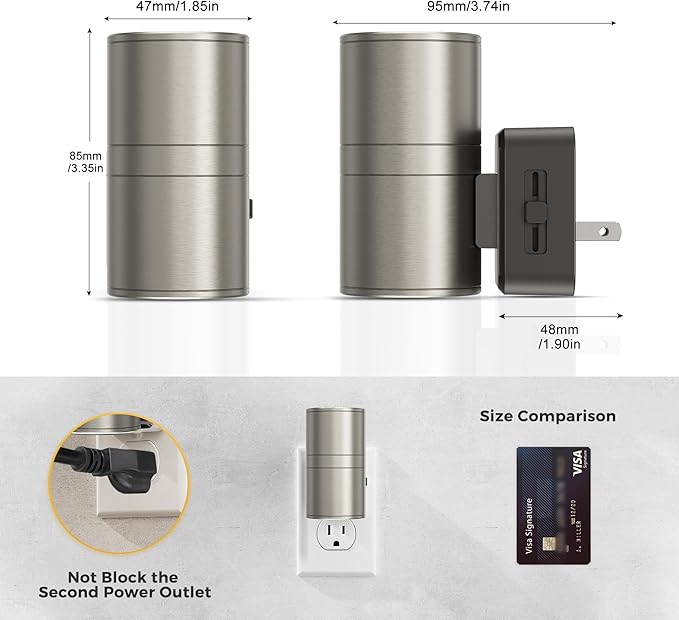 L LOHAS LED Night Light, Dimmable Night Lights Plug into Wall,[1 Pack] Metal-Shade Nightlight for Adults, Automatic Nightlights, Light Sensor,Soft White 3000K, Nightlight Plug in for Hallway Bedroom