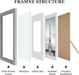 Picture Frames, Made of Real Glass and Wooden Frame, Gallery Photo Frames Set of 10 for Collage Wall Decor, Multi Sizes Including 8x10, 5x7, 4x6 for Mounting or Tabletop Display, Grey