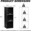3 Cube Storage Organizer, 3 Tier Cube Low Bookcase Freestanding Storage Display Organizer, Three-Cubes Open Shelf Bookshelf for Home Office (Black, 3-Cube)