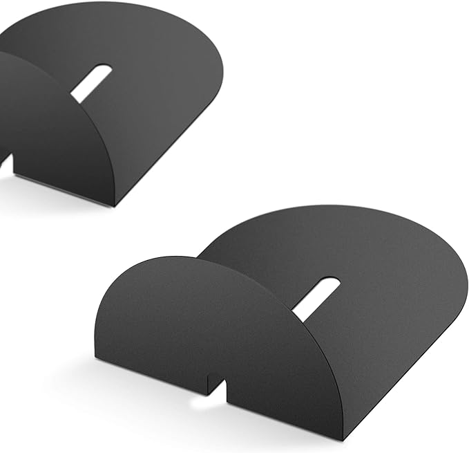 Runway Bookends for Books,1 Pair Metal Book Holders for Office Shelves Adults & Kids Gift(Black)
