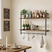 Merapi Industrial Pipe Floating Shelf with Towel Bar & Hooks - 31.5