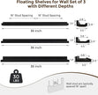 RICHFOCUS Floating Shelves for Wall, 36 inch Solid Wood Picture Ledge Shelf for Wall Storage, Nursery Book Shelves with Lip for Living Room Bathroom Bedroom Kitchen, Set of 3, Distressed Black