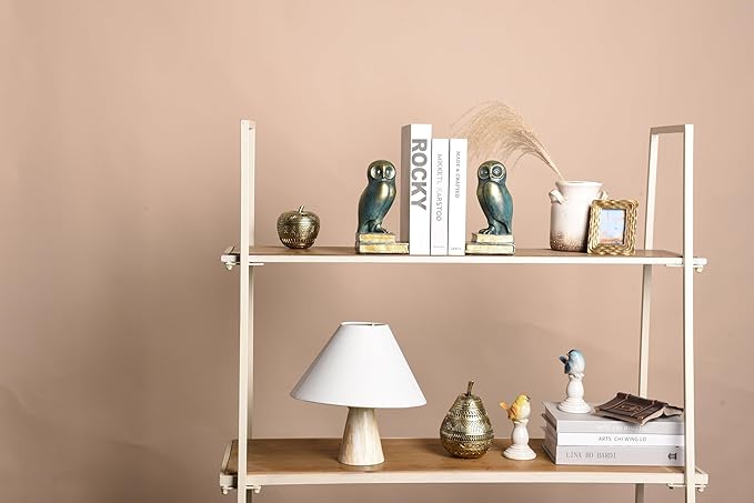 Book Ends for Shelves, Owl Decorative Bookends Bronze Bird Book Stopper Unique Kids Book Holders with Anti-Slip Base Luxurious Bookends for Kids Rooms Office Home Decor(Bronze)
