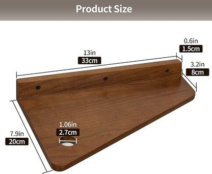 SUMGAR Floating Nightstand Wall Mounted, 13 inch Wood Floating Shelves Bedside Tables Rustic Wall Desk Decor for Bedroom, Living Room, Kitchen, Bathroom, Office Set of 2
