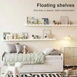 Fixwal Nursery Shelves, 24 Inch Floating Bookshelves for Wall Set of 4, Scalloped Wall Book Shelves with Towel Rack for Kids, Toddler Room, Baby Room, Nursery Decor and Storage(White)