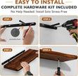 Floating Shelves for Wall, 24 inch Rustic Wooden Floating Shelves, Wall-Mounted Floating Bookshelf, Hanging Shelves with Unique Natural Grain for Living Room, Bedroom, Kitchen (Walnut Color)