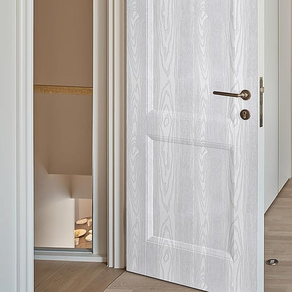 Yun-aeon White and Silver Wood Contact Paper 17.3"x200" Rustic Wooden Peel and Stick Wallpaper Removable Self-Adhesive Wallpaper Wood Grain Contact Paper for Countertops Cabinets