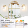 Set of 2 Crystal Battery Operated Wall Sconce, Rechargeable Battery Powered Wall Lamp with Remote Control, Modern Dimmable Wireless Wall Lights for Bedroom Bathroom(Transparent, Gold Base)