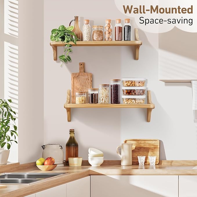 Wooden Floating Shelves for Wall, 23.6