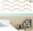 Ripeng Unfinished Scalloped Decorative Wood Trim 15.75 x 2.9 Inch Scalloped Wood Molding Cute DIY Moulding Trim for Home Wall Cabinet Shelf Window Door(12 Pcs,Elegant Style)