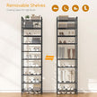 usikey 10 Tiers Narrow Shoe Rack 20-30 Pairs, Sturdy Metal Tall Shoe Rack Shelf with 4 Hooks, Slim Shoe Storage with Metal Shelf, Space Saving Vertical Shoe Organizer for Entryway Black UNYXJX018H