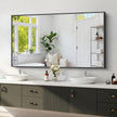 Koonmi Black Framed Bathroom Mirror - Shatterproof 30