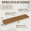Dreamland 40 Inches Floating Shelves for Wall,9.3 Inch Deep Floating Shelves Set of 2, Large Display & Storage Shelf, Wall Shelf for Bathroom Bedroom Living Room Kitchen Office,Walnut