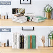 VFINE Bookends 4 Pieces, Acrylic Book End Clear Bookends for Shelves Decorative Bookend Non-Skid Book Ends Book Holders Book Organizer for Home Office School Supplies