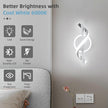 LED Wall Sconces Sets of 2, 12W LED Wall Lights, Modern Spiral Wall Sconces, Wall Lamps for Living Room, 6000K Cold White Wall Mount Light Fixture for Stairs Living Room Bedroom Aisle Hallway