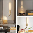 ZEROUNO Modern Plug in Wall Sconce Set of 2, Gold LED Wall Mounted Reading Lamp with Switch, Minimalist Linear Wall Light Fixture with 5.9FT Clear Cord for Bedroom Living Room Hallway Decor
