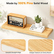 Floating Shelves for Wall Rustic Farmhouse 24 Inch Floating Shelf Wooden Shelves for Wall Pine Wood Shelf with Unique Natural Grain for Living Room Bedroom Kitchen (Raw Wood)