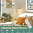 Vintage Battery Operated Wall Sconce with Green Tulip Glass Lampshade Rechargeable Battery Powered Wall Light with Remote Control for Bedside Bedroom Doorway