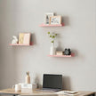 Nursery Book Shelves Set of 6, Pink Metal Floating Shelves for Wall, 16 Inch Scalloped Book Shelf for Kids Room, Bathroom, Bedroom, Playroom Wall Decor & Storage
