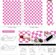 Modern Peel and Stick Wallpaper Pink and White Mosaic Checkered Contact Paper 17.7