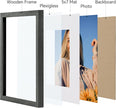 Vittanly 8x10 Picture Frames Set of 4, Display Pictures 5x7 with Mat or 8x10 without Mat, Gallery Frame Set for Wall or Tabletop Display, Engineered Wood with Shatter Resistant Plexiglass, Slate Grey